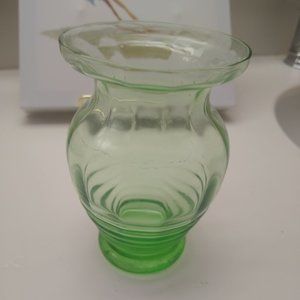 Vintage Green Glass Bulb Forcing Vase